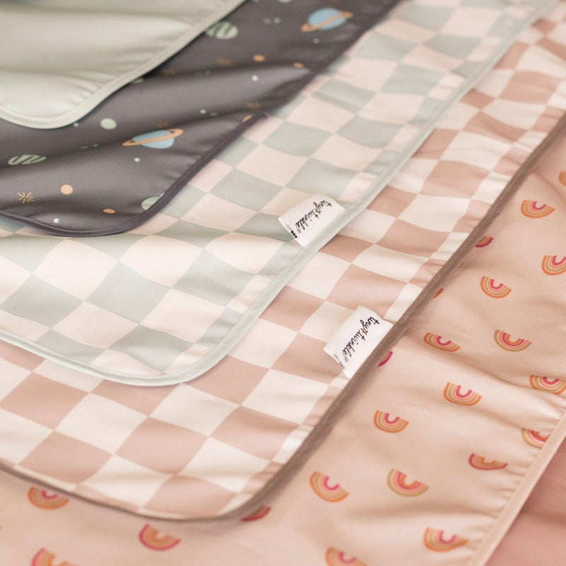 Tiny Twinkle Mess-Proof Splat Mats for Under high Chairs or Table Cover Art Projects for Baby and Toddler - Waterproof, Washable Floor or Table Splash mat 51"" x 51"" (Shine) - Image 5